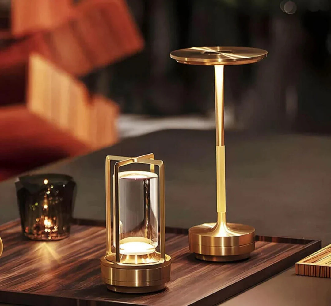 Elegant crystal table lamp with touch control, dimmable LED, enhances any indoor space.
