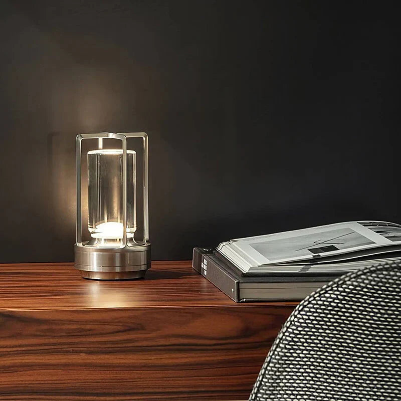 AuroraGlow crystal LED lamp, waterproof & portable, for stunning indoor/outdoor mood light.