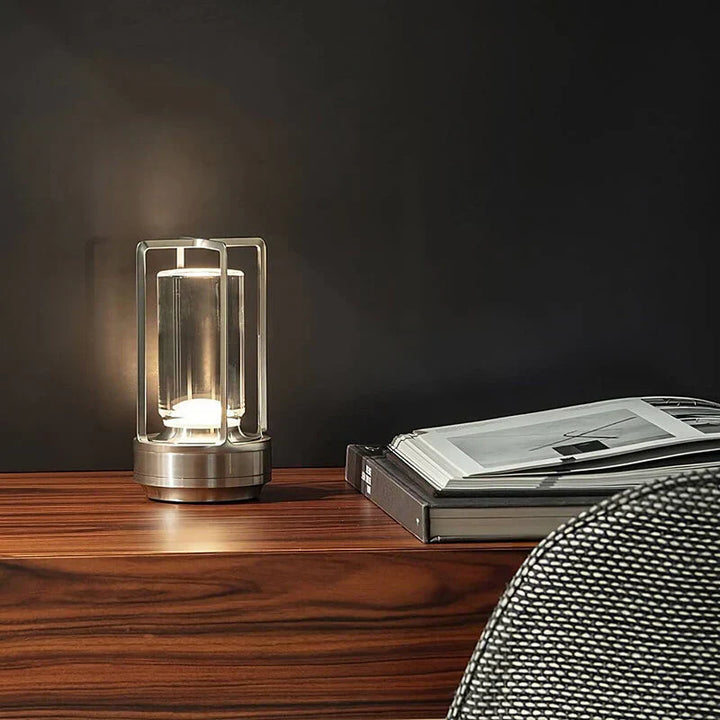 AuroraGlow crystal LED lamp, waterproof & portable, for stunning indoor/outdoor mood light.