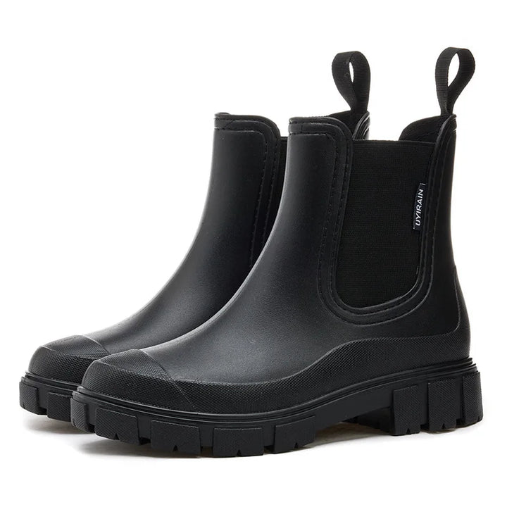 Sleek waterproof Chelsea rain boots for women, stylish and practical for ultimate wet weather protection.
