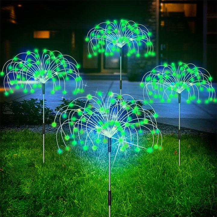 Durable waterproof solar firework LED lights for outdoor garden and yard decoration.