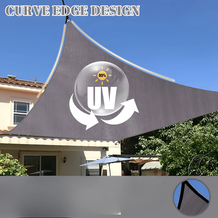Triangular waterproof sun sail for pergola or camping UV shade.