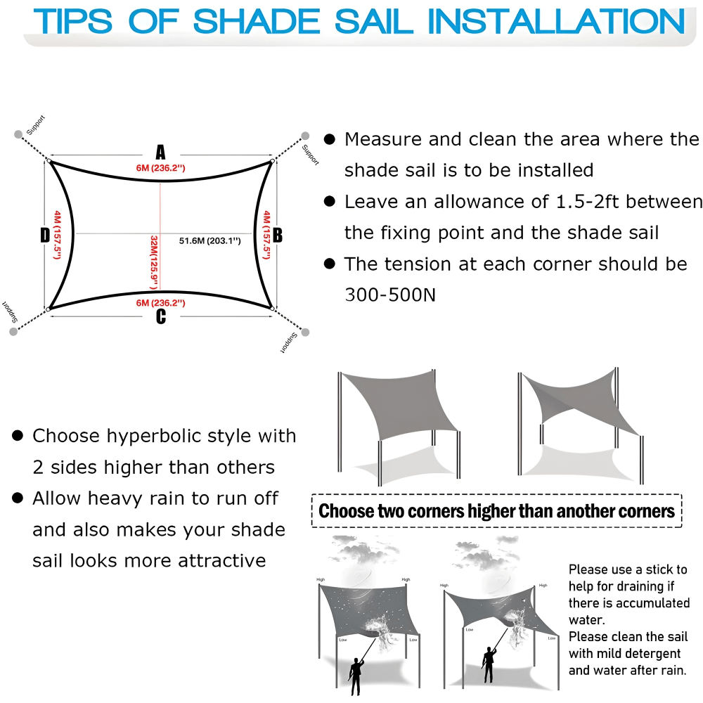 Heavy-duty waterproof sun shade canopy for deck and outdoor sunblock.