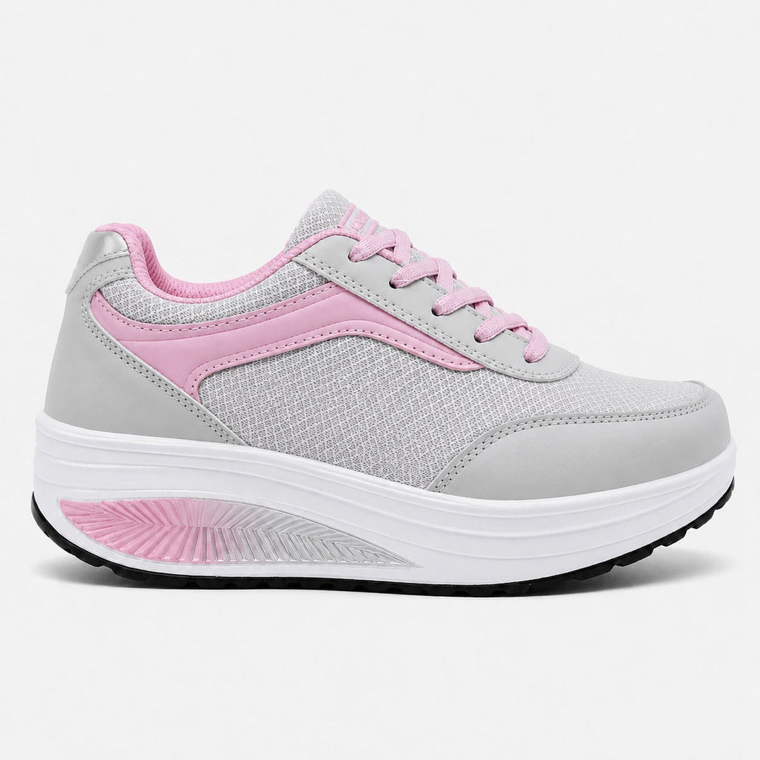 Stylish Wave design women's orthopedic walking shoes, offering cushioned comfort & sole support.