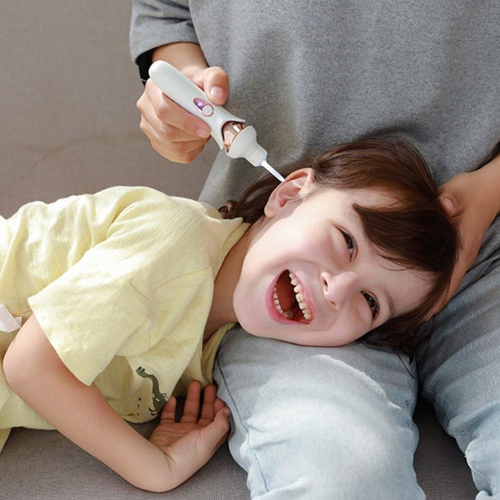 Safe, gentle earwax vacuum cleaner with LED light, perfect for family ear care & effective hygiene.