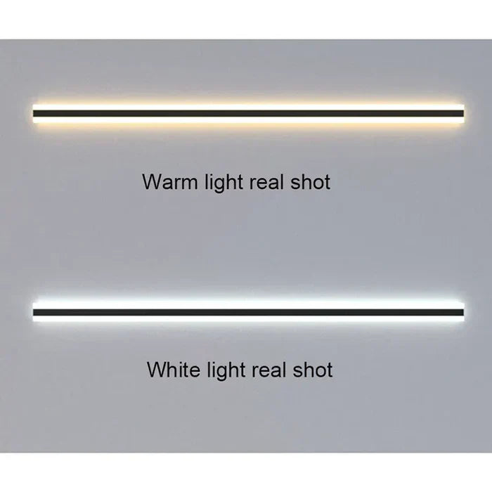 Sleek modern outdoor wall lamp providing warm or cold white exterior lighting
