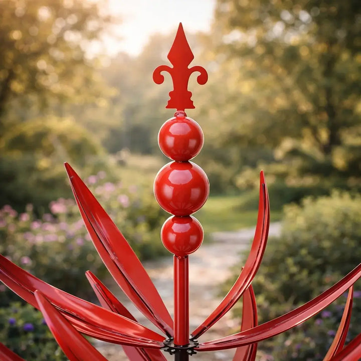 Premium rust-resistant lotus metal wind spinner, perfect for enriching your garden & outdoor space.