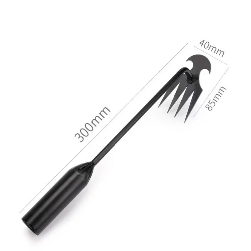 Handheld manganese steel garden weeder tool for efficient weed removal & cultivation.