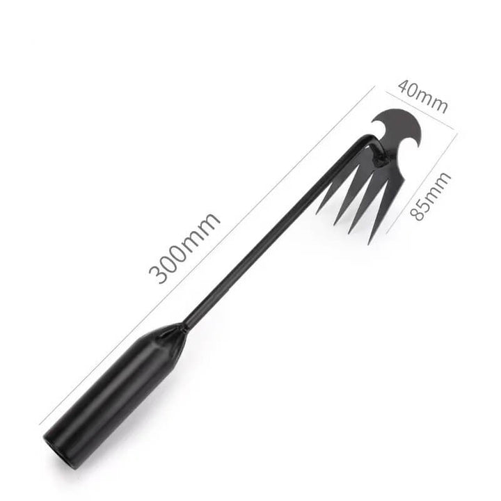 Handheld manganese steel garden weeder tool for efficient weed removal & cultivation.