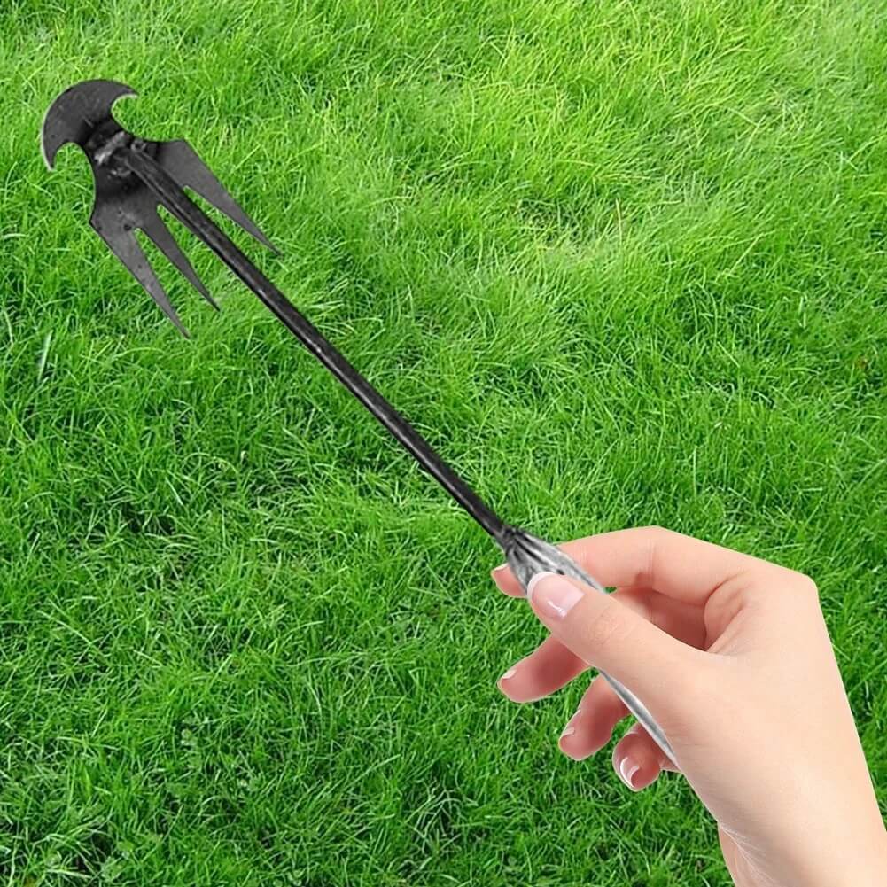 Manganese steel garden weeder, a versatile handheld tool for cultivation & weed removal.