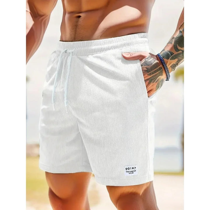 Relaxed fit men's casual shorts with drawstring, perfect for summer activities & comfortable warm weather wear.