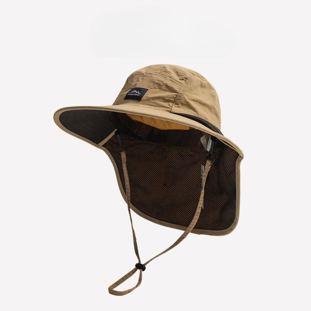 Unisex wide-brim sun hat for ultimate UV protection during outdoor activities like hiking & fishing.