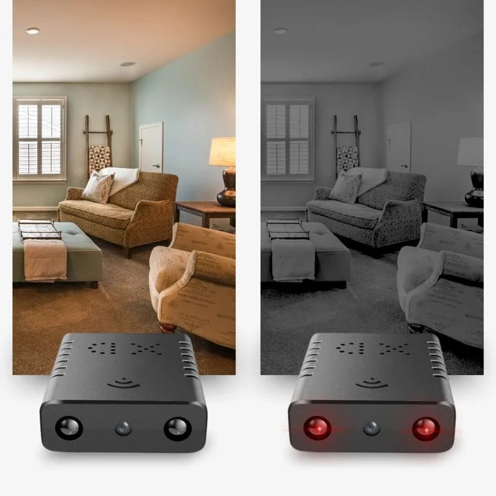 Discreet micro HD security camera for home, offering WiFi connectivity, audio recording & remote monitoring.