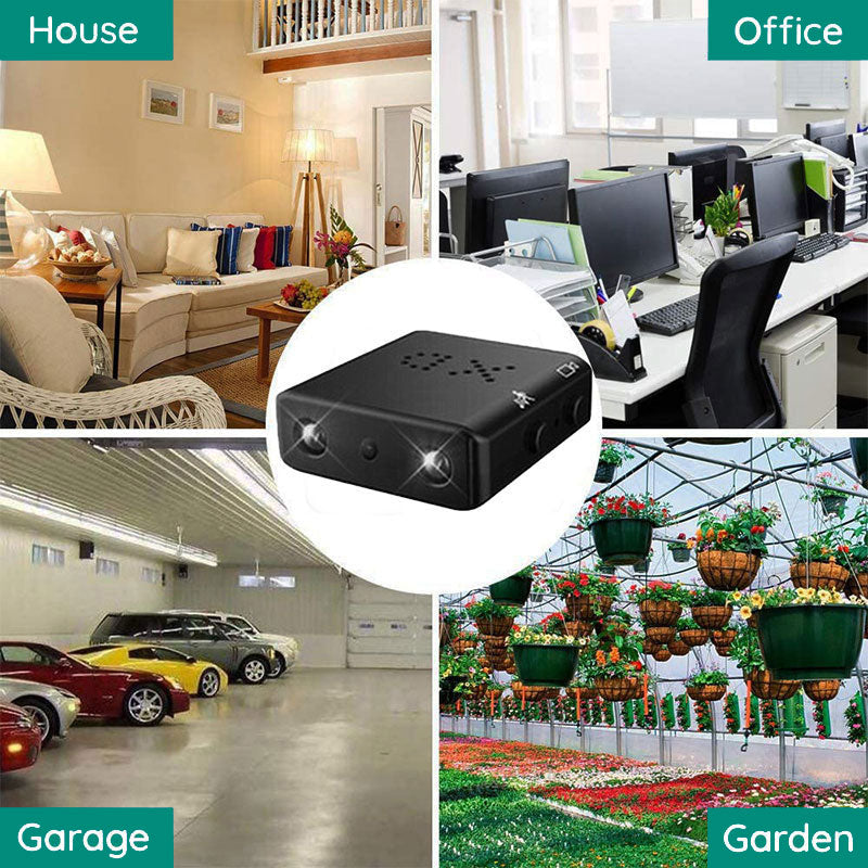 HD 1080p micro WiFi security camera, capturing clear video & audio for home or office monitoring.