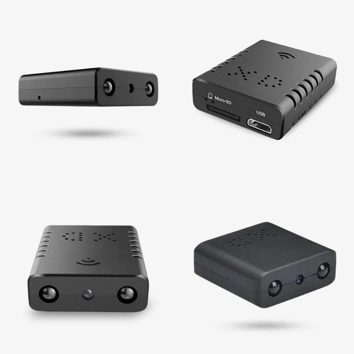 Tiny WiFi HD security camera for remote monitoring, includes audio for comprehensive discreet surveillance.