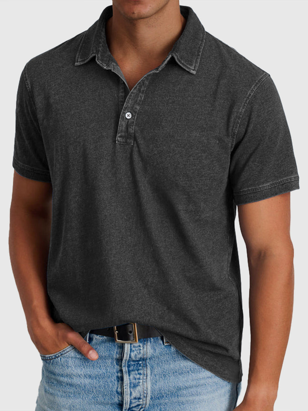 Versatile men's regular fit short sleeve polo shirt for everyday wear & casual comfort.