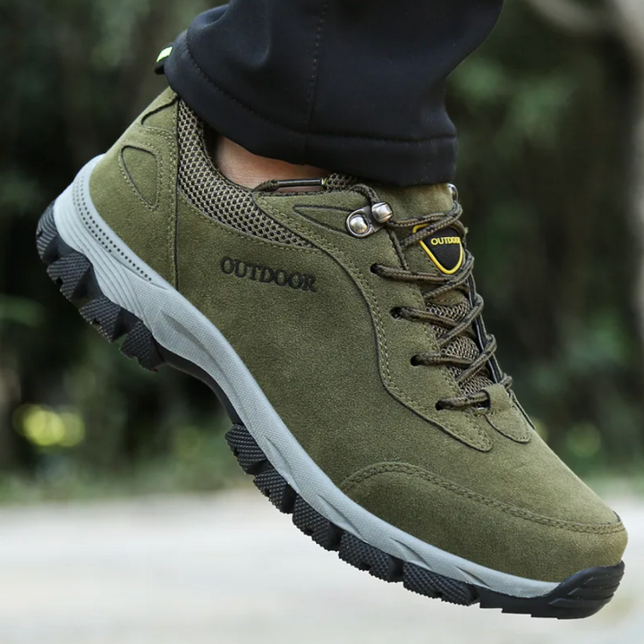 Chic men's orthopedic hiking shoes, durable & supportive for comfortable outdoor adventures and active use.