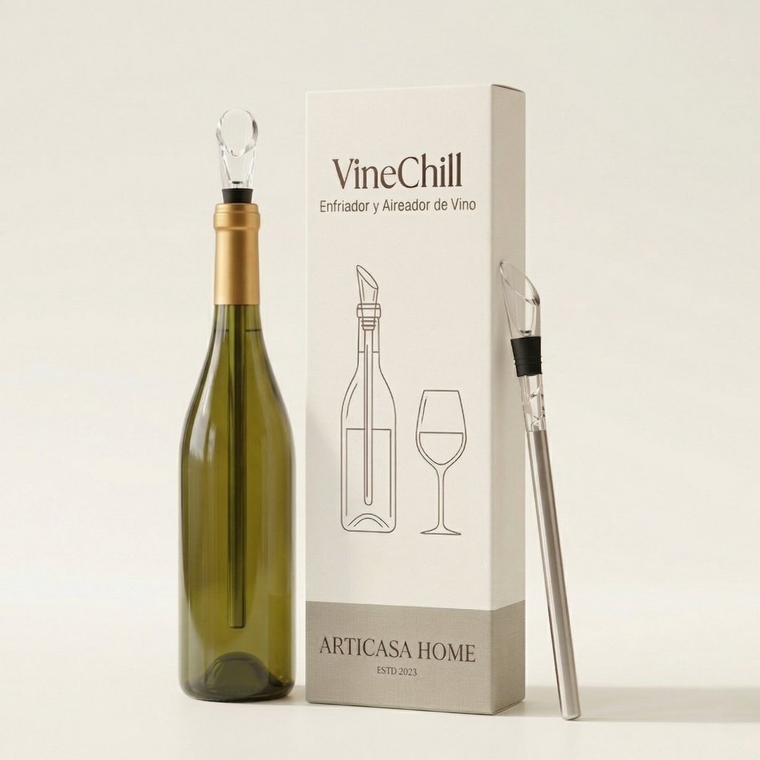 Elegant wine chiller stick and aerator, essential wine accessory for home bar & entertaining.