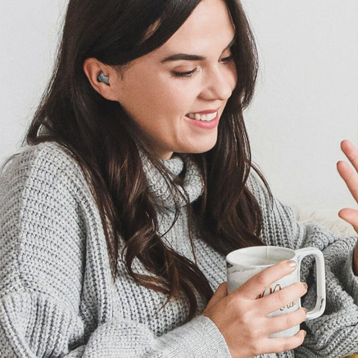 Unisex invisible wireless sleep earbuds, ultra-comfortable for side sleepers. Noise-reducing Bluetooth mini earbuds.