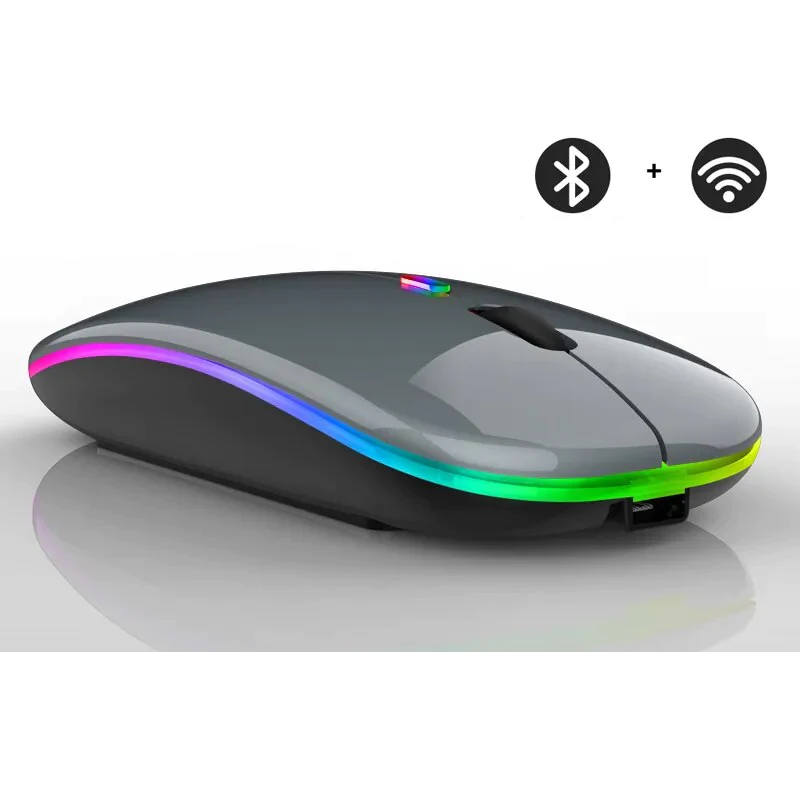 Ergonomic wireless rechargeable LED mouse for seamless computing. Essential computer accessory.