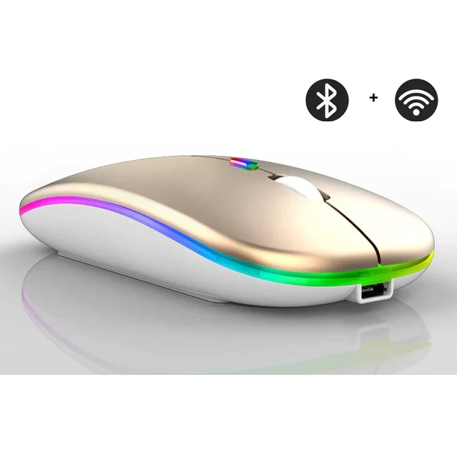 Ergonomic wireless LED mouse, rechargeable for long-lasting comfort. Ideal for office productivity.