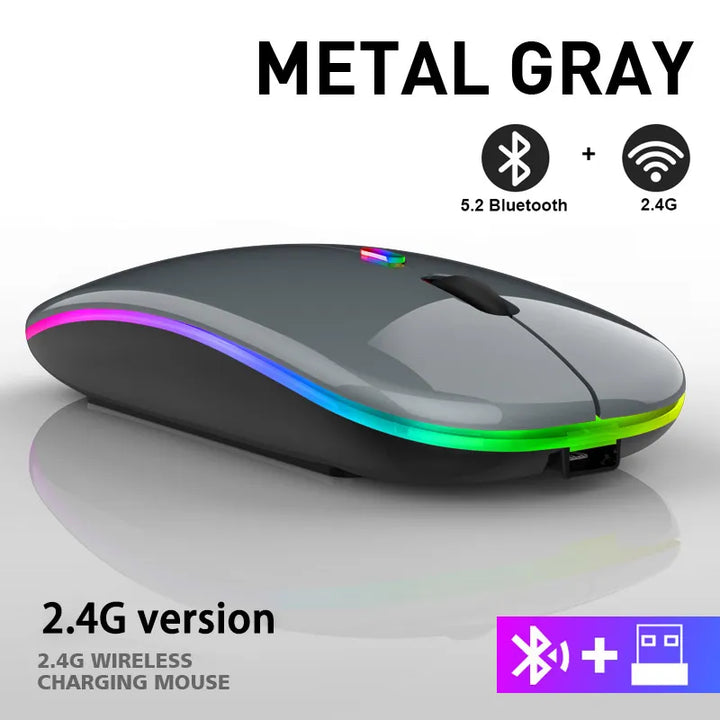 High-performance rechargeable wireless LED mouse. Essential ergonomic accessory for gaming & office.