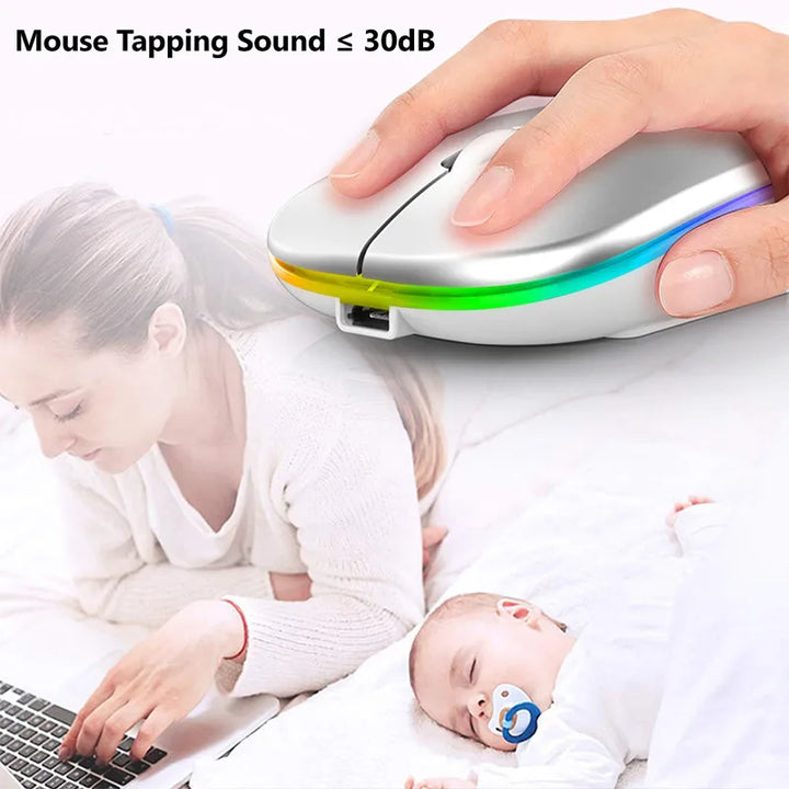 Seamless computing with this wireless rechargeable LED mouse. Ergonomic & portable for any user.