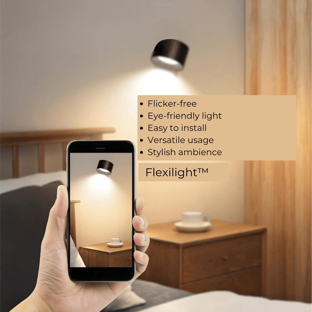 Sleek modern wireless LED wall light, touch activated, 360° rotatable, ideal for contemporary homes.