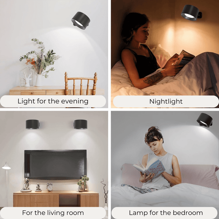 Multi-purpose wireless LED light, touch control, 360° rotating magnetic mount, enhances any living space.