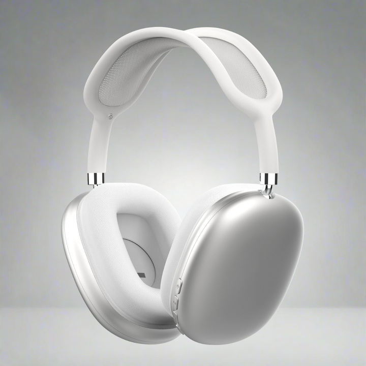 Wireless noise cancelling over-ear headphones with deep bass and Bluetooth audio.