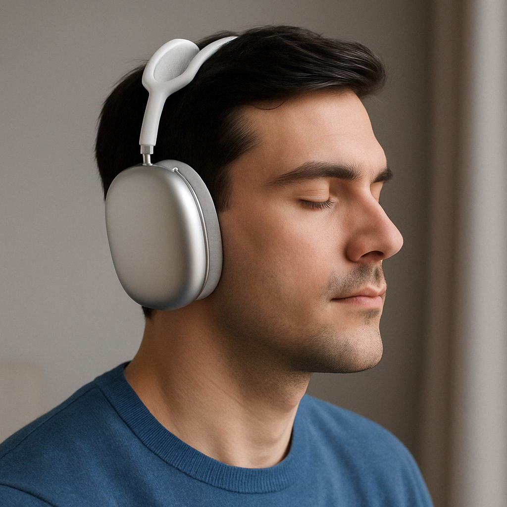Comfortable over-ear headphones with active noise cancellation for immersive sound.