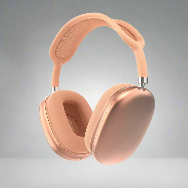 Foldable wireless headphones for easy portability and travel convenience.