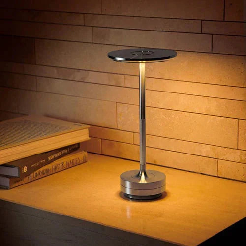 Elegant and portable wireless table lamp, perfect for any contemporary space.