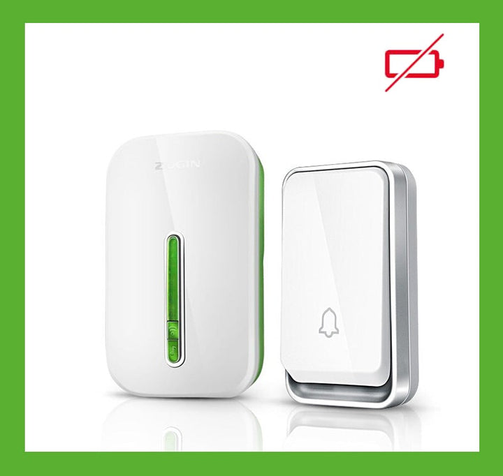 Wireless battery-free waterproof doorbell. Easy install home alert, weather resistant for smart homes.