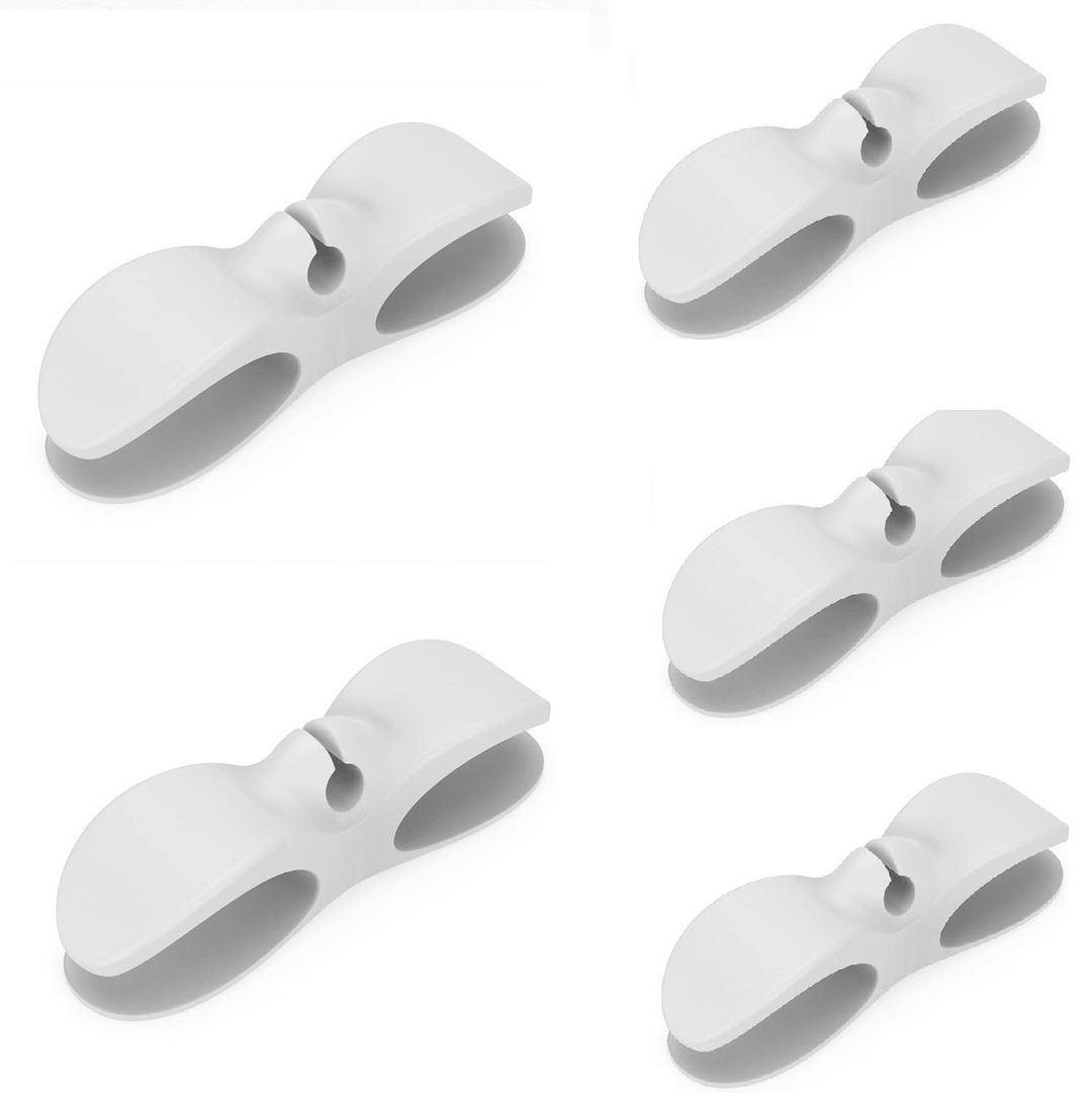 Multi-pack wire holders keep cords tidy. Self-adhesive for easy installation on desks, walls & tables.