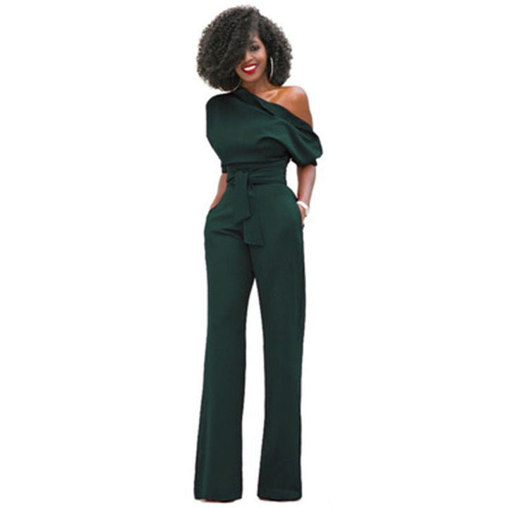 Women's One-Shoulder Wide-Leg Jumpsuit