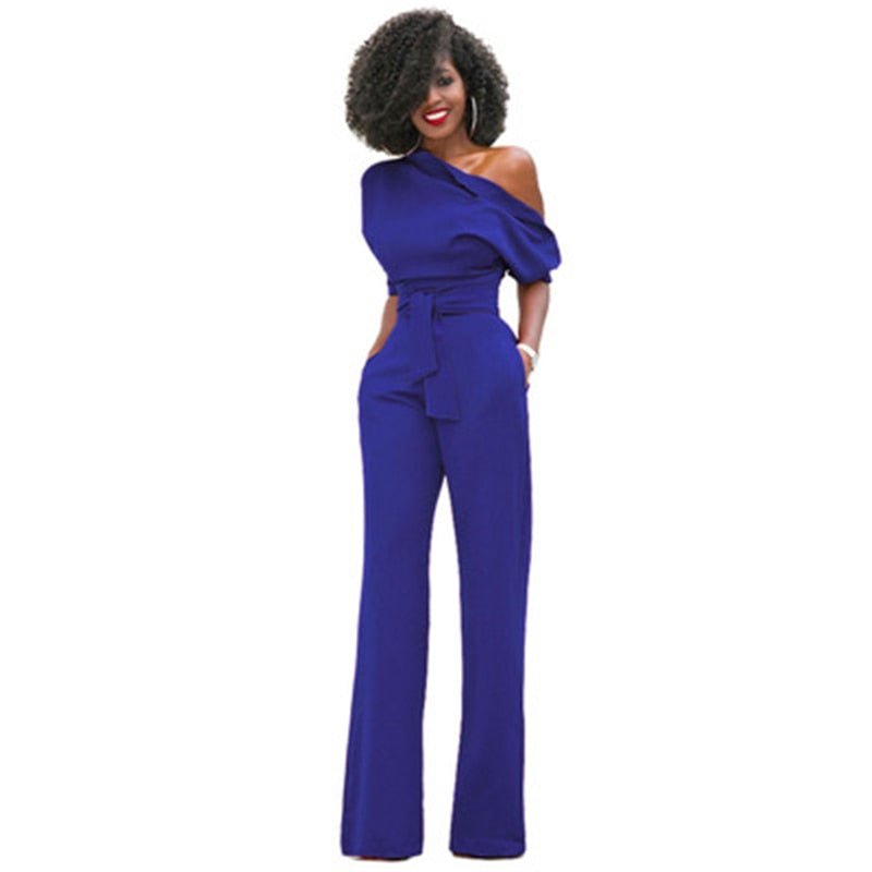 Women's One-Shoulder Wide-Leg Jumpsuit