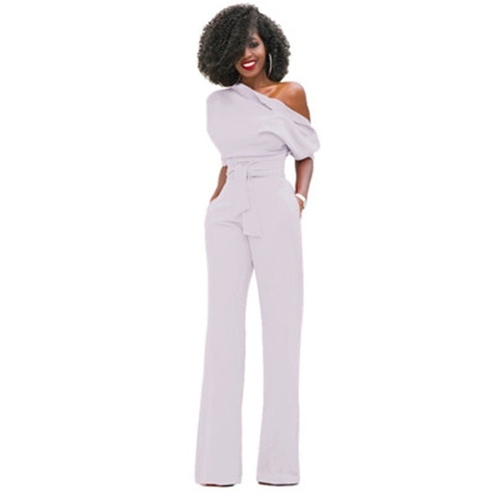 Women's One-Shoulder Wide-Leg Jumpsuit