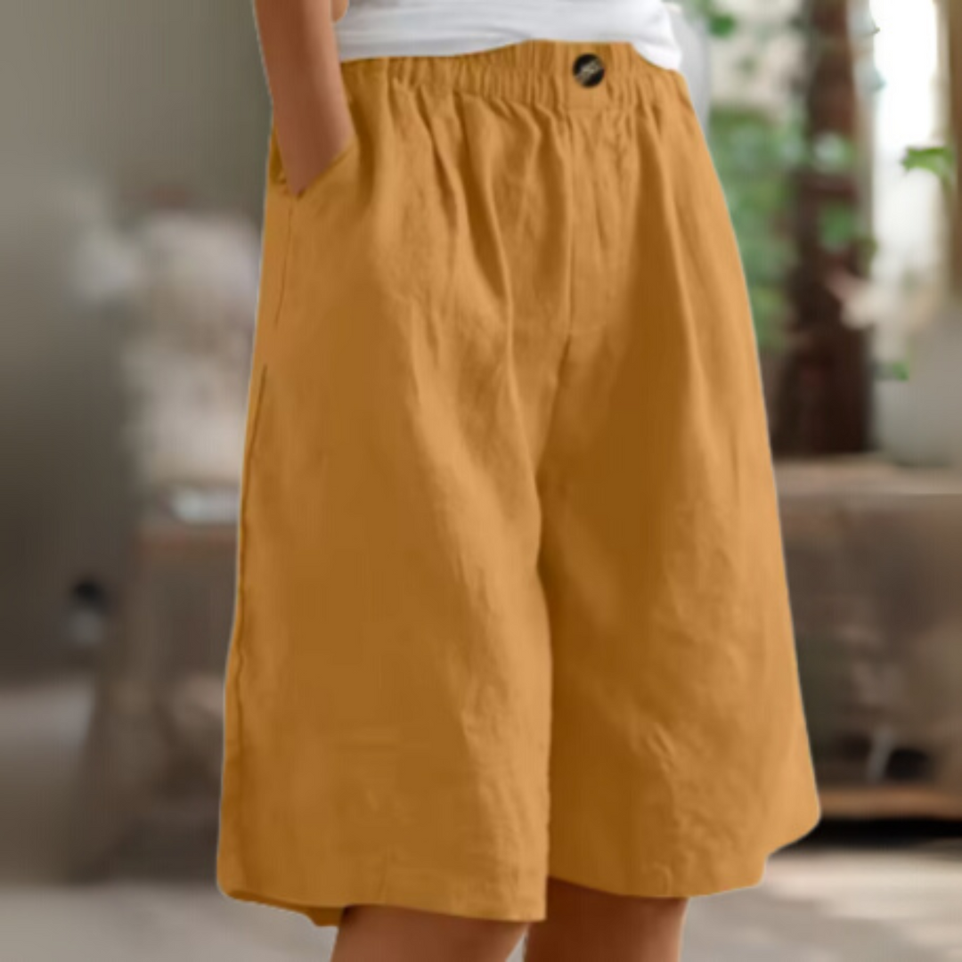 Breathable women's high waist wide leg shorts for ultimate summer comfort and trendy casual style.