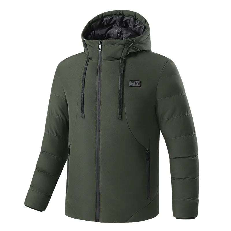Women's 11-Zone Heated Hooded Puffer Jacket, perfect for ultimate winter warmth and cold weather comfort.
