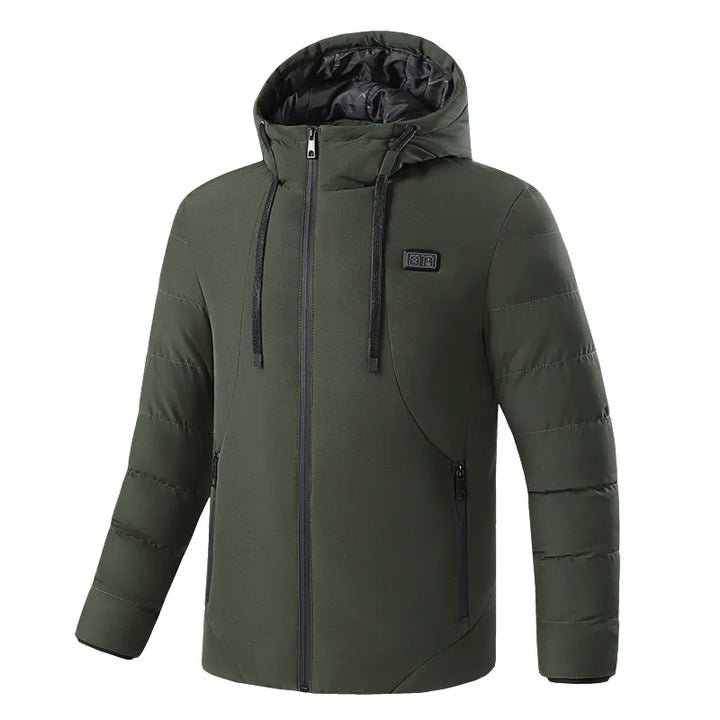 Women's 11-Zone Heated Hooded Puffer Jacket, perfect for ultimate winter warmth and cold weather comfort.