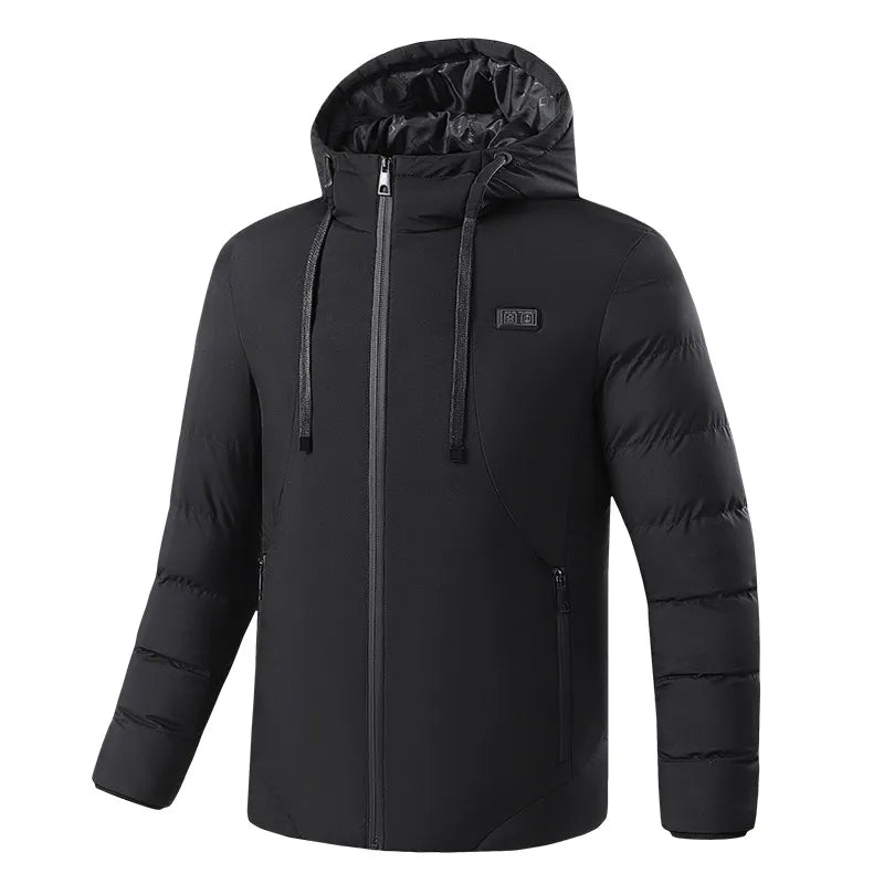 Thermal women's hooded jacket featuring 11-zone heating technology for superior warmth in winter.
