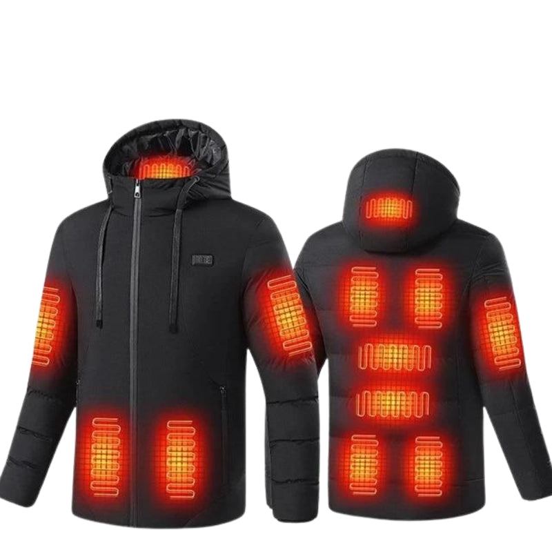 Stylish women's heated puffer jacket, a cozy outdoor companion for frigid temperatures and chilly days.
