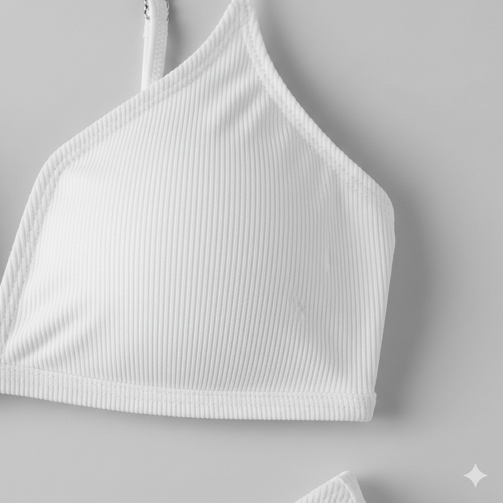 Perfect fit guaranteed with this adjustable women's bikini top and bottoms set.