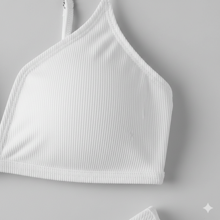 Perfect fit guaranteed with this adjustable women's bikini top and bottoms set.