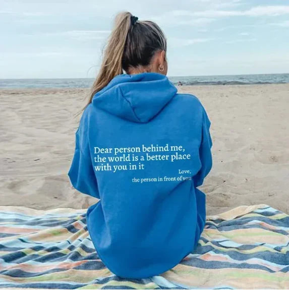 Women's cozy "Alex" graphic hoodie. Humorous apparel with a relaxed fit, a stylish choice for casual wear.