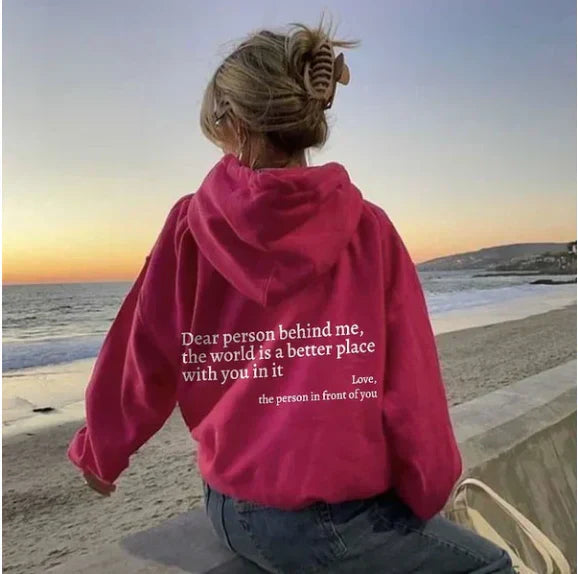 Inspiring "Alex" women's casual top, a graphic pullover with a funny design for stylish, everyday comfort.