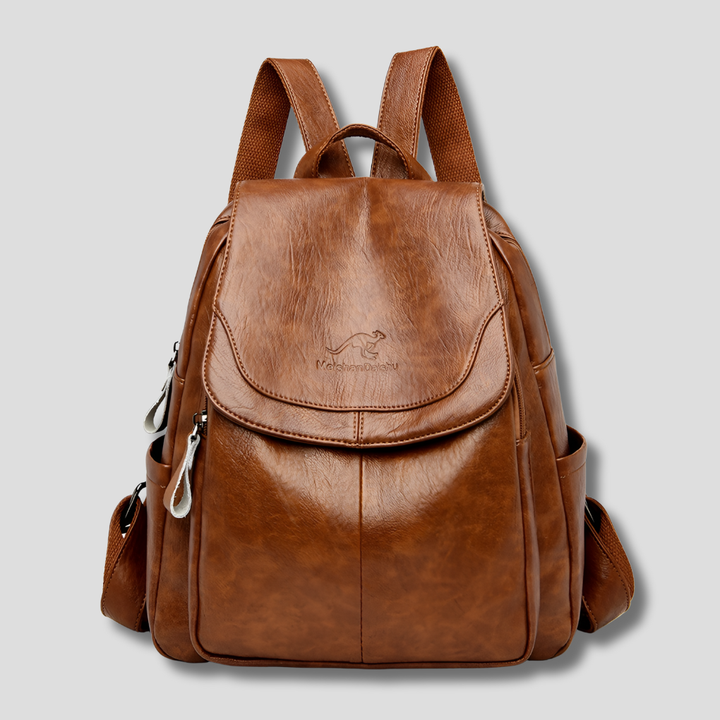 Durable, high-quality leather construction of the women's anti-theft everyday bag.