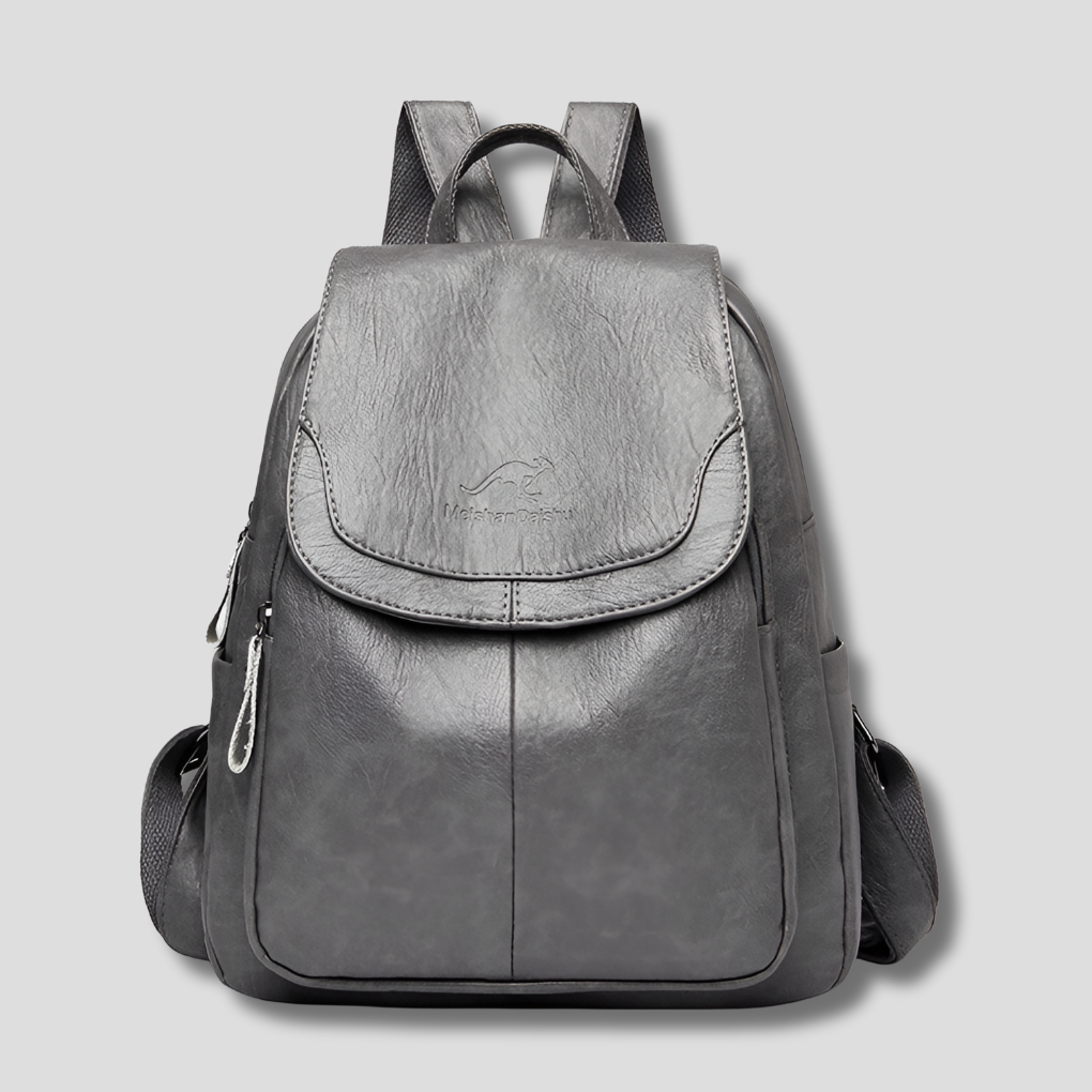 Detail shot of the comfortable, adjustable straps on the women's fashion leather backpack.