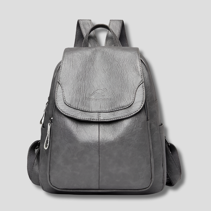 Detail shot of the comfortable, adjustable straps on the women's fashion leather backpack.